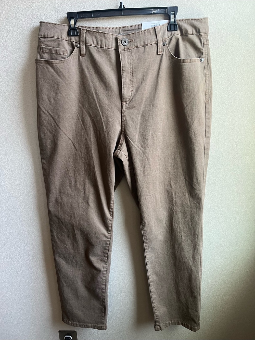 Straight Leg Jeans in Tobacco Tan Minimalist Classic Style NWT - Picture 3 of 8